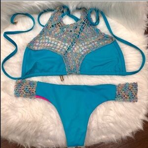 Crochet Turquoise Brazilian Bikini Set
